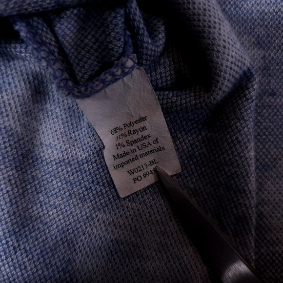 Betabrand Blue Polka Dot Cowl Neck Pullover Tunic Hoodie Large Made in USA - Picture 12 of 16